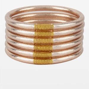 BuDhaGirl champagne all weather bangles (6 total)